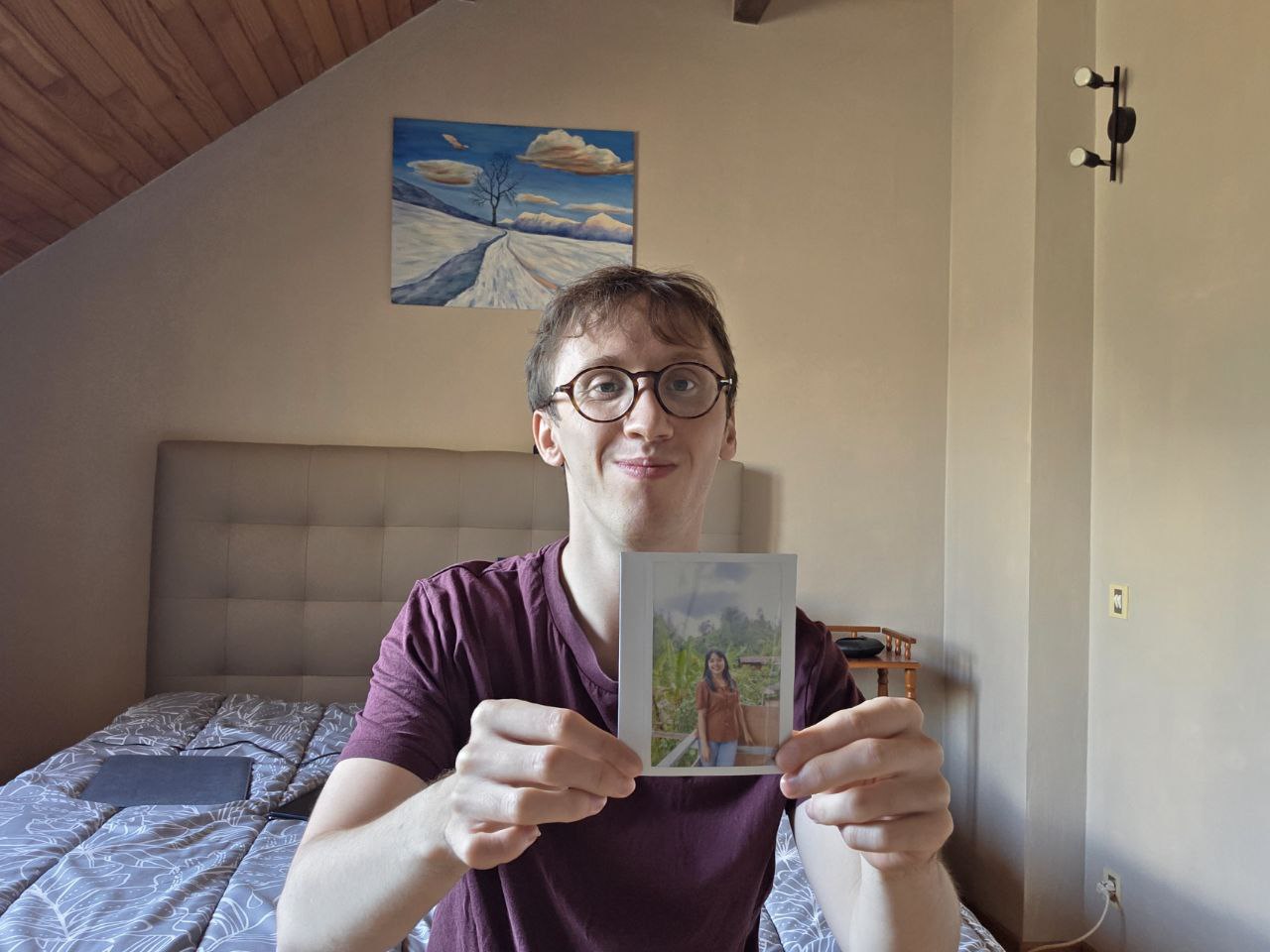 Hidden surprise photo, blurred until quiz is solved.